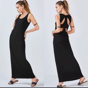 Fabletics Claudia Black Cut-Out Maxi Dress ~Large